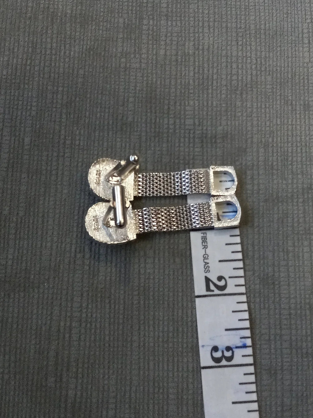 Silver Men’s Textured Clip-On Cufflinks - Silver